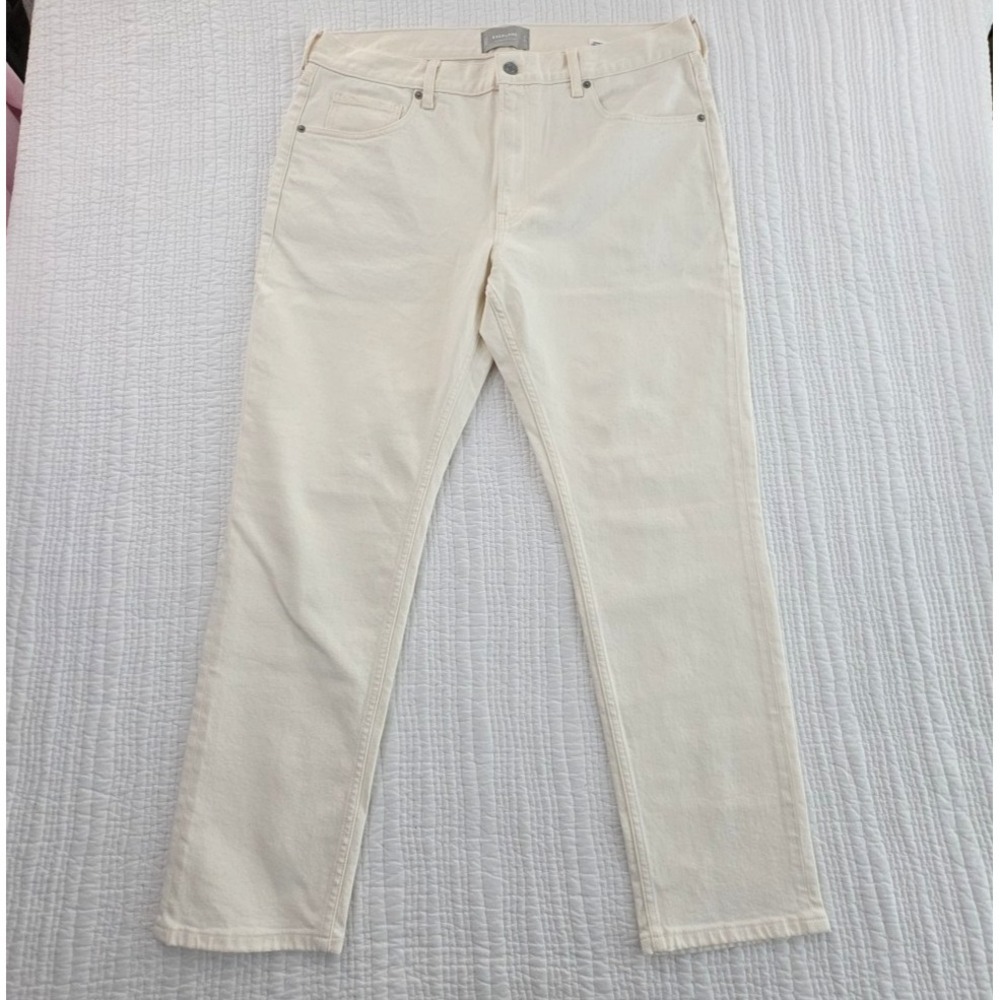 Everlane The Organic Slim Fit Jean Mens 38x30 Ecru Stretch Denim NWOT Minimalist